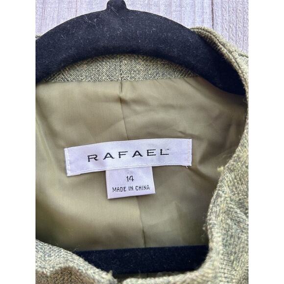 Rafael Woman’s Jacket Blazer full zip Green Career Dress Size 14 Fall Winter - Picture 4 of 8